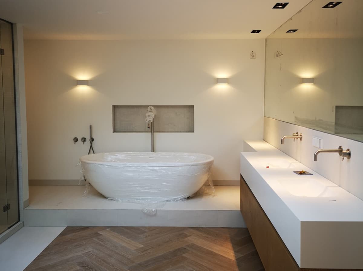 Waterdicht stucwerk in badkamerruimte